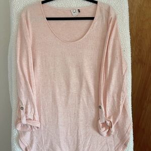 Anthropologie Long Sleeve Pink Casual Top